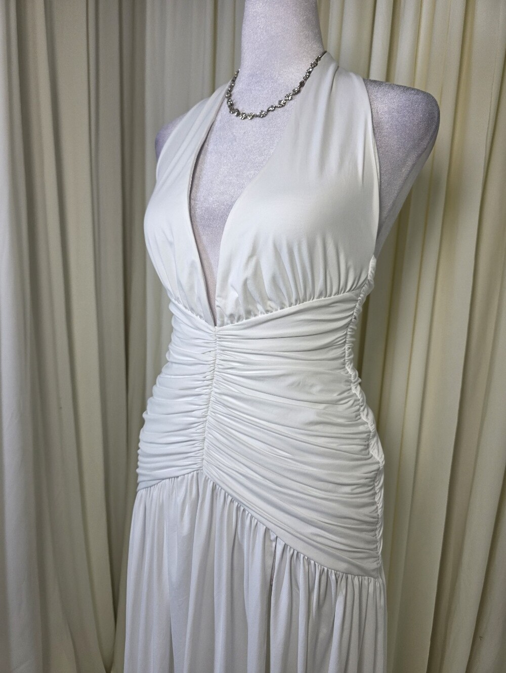 Melania Long Dress - BABYBOO NWT White $161 - Picture 3 of 13